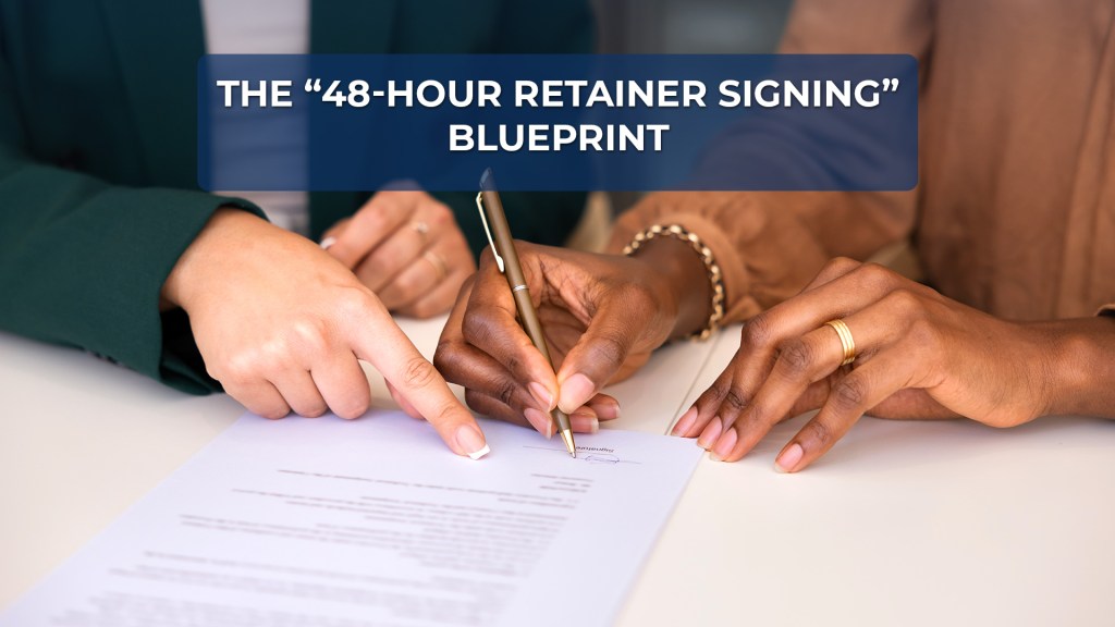 Personal injury law firm intake process for signing retainers