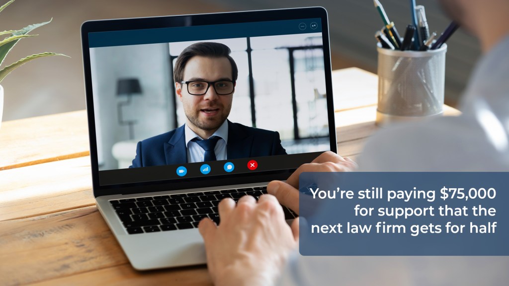 Remote legal support staff working with a law firm