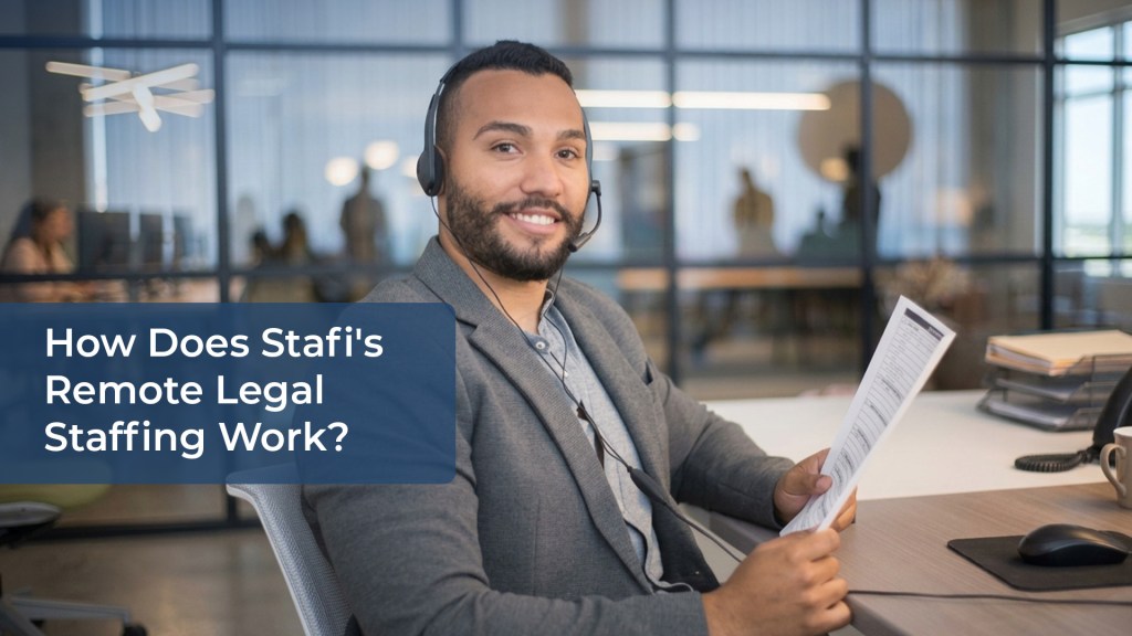A remote legal professional going through training with Stafi