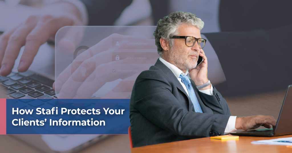 Remote legal assistant working securely through Stafi’s Legal Delegation Hub using encrypted VPN connection