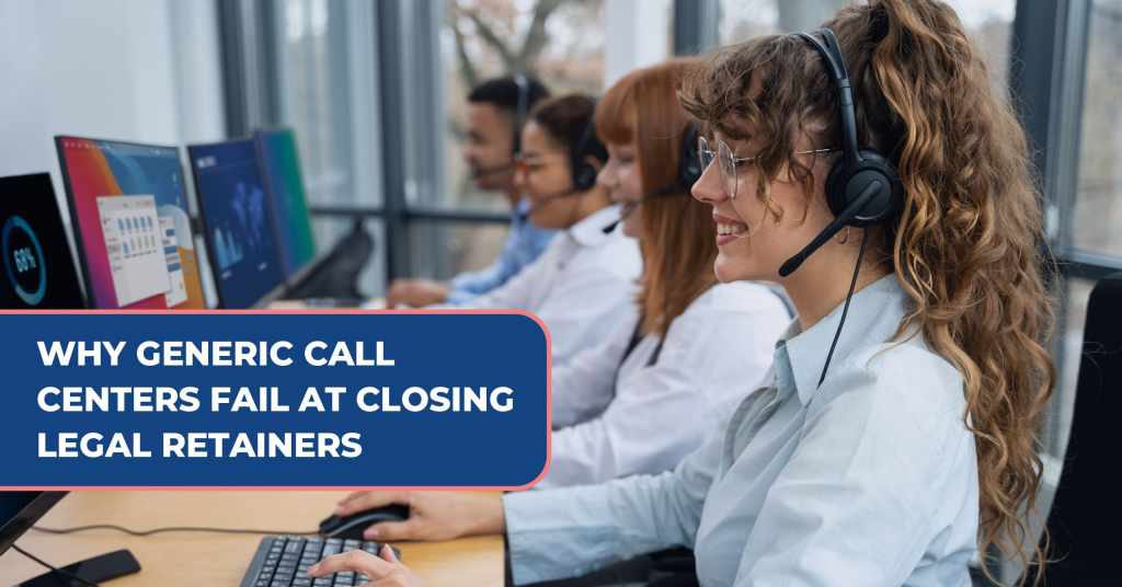 Generic call center agents handling legal intake calls without empathy or legal training